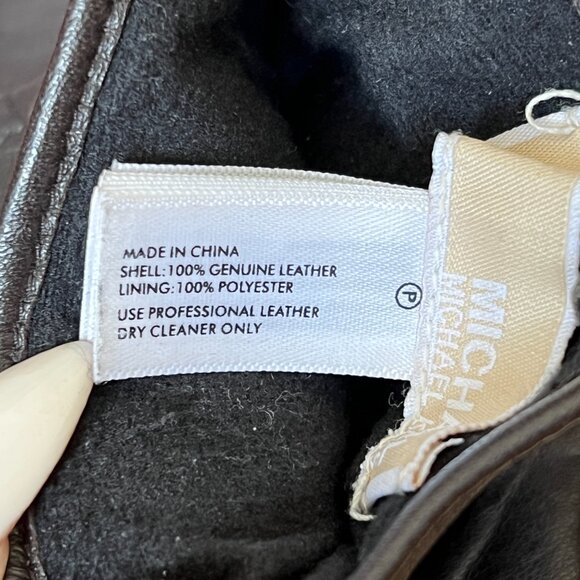 Brown quilted leather Michael Kors Gloves. Size M. - Picture 9 of 11